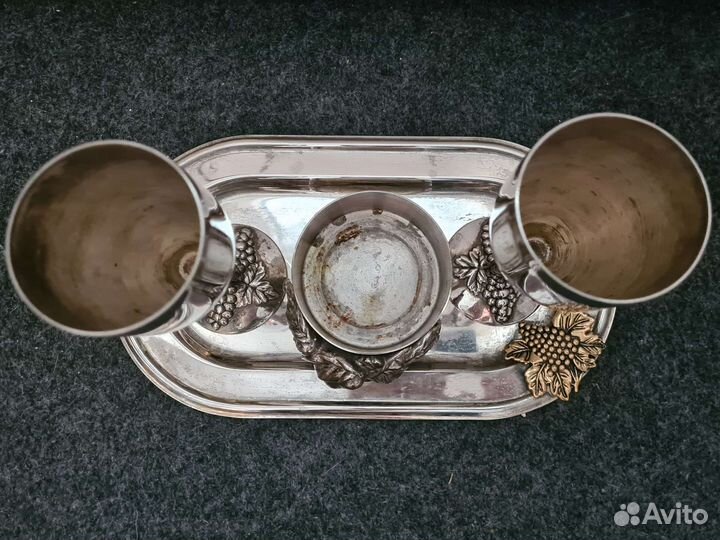 Бокалы, ваза. Серебряное покрытие