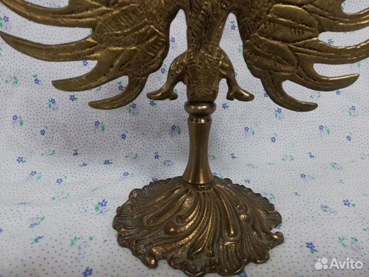 Подсвечник Бронза Латунь Статуэтка Двуглавый орёл