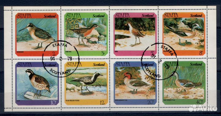 Марки Шотландии, Птицы, Утки, Животные 7 Листов