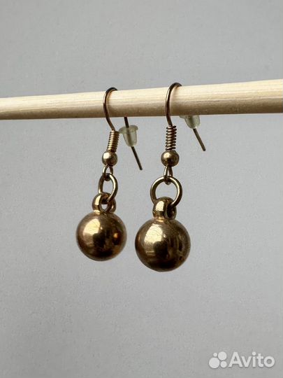 Сережки золотые шарики бесплатно