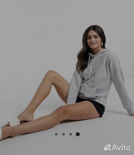 Серый худи New Look с надписью malibu