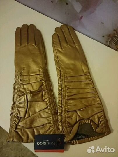 Перчатки Золото р. 6,5, 7, 8, 8,5 нат/кожа