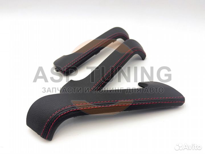 Накладки ручек дверей, экокожа, Гранта (Красный)