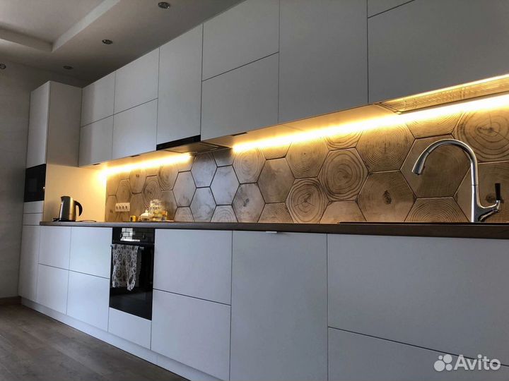 Кухня прямая с подсветкой на заказ