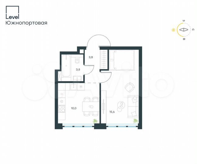 1-к. квартира, 33,2 м², 23/24 эт.