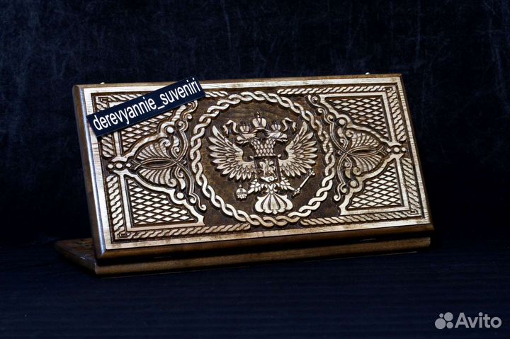 Нарды Герб России из дуба