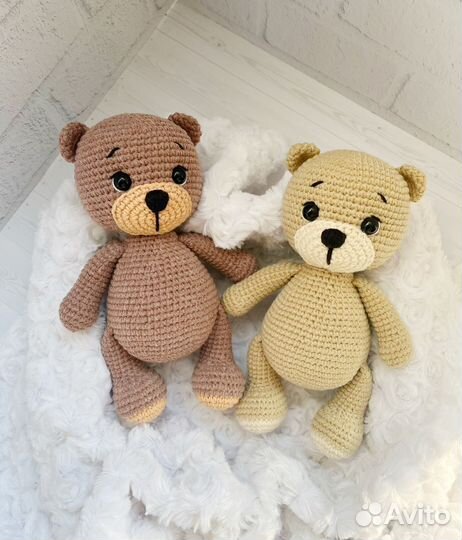 Вязаный мишка ручная работа
