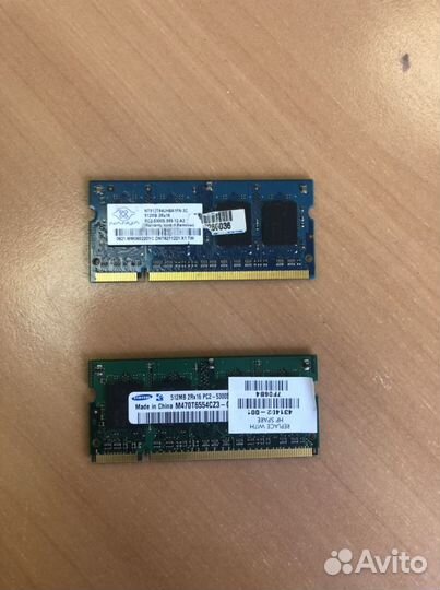 Оперативная память ddr2 для ноутбука 2 шт