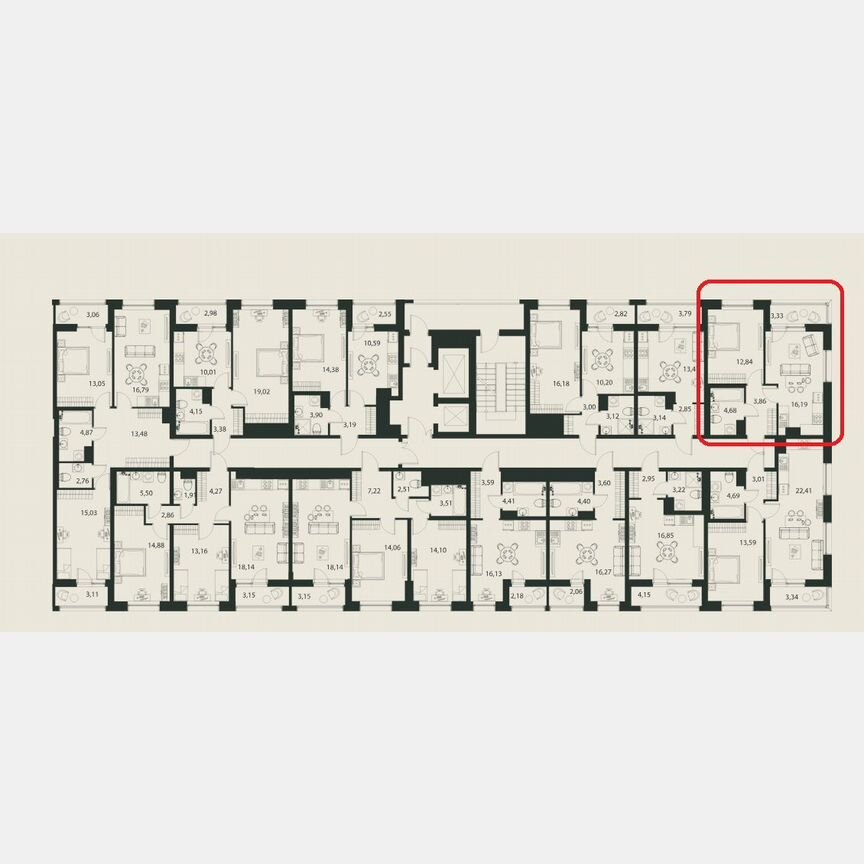 1-к. квартира, 42 м², 3/12 эт.