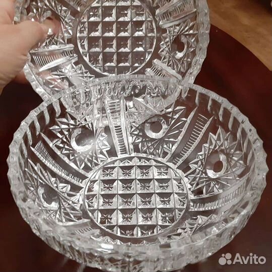 Ваза для фруктов хрусталь