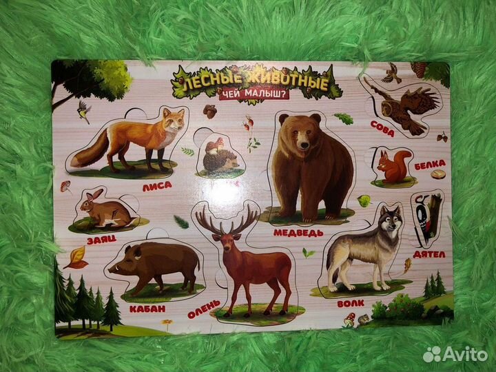 Деревянные пазлы вкладыши сортеры развивающие