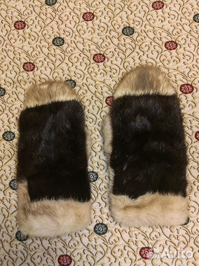 Рукавицы варежки меховые норковые женские