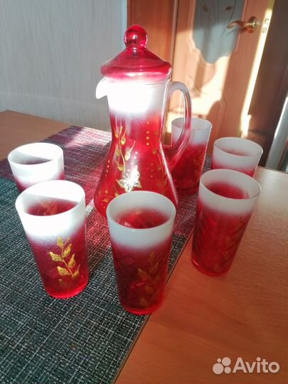 Кувшин и 6 стаканов, набор