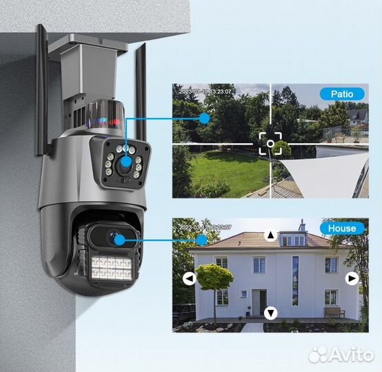 2K Ptz Wi-Fi камеры 4-MP с двумя объективами