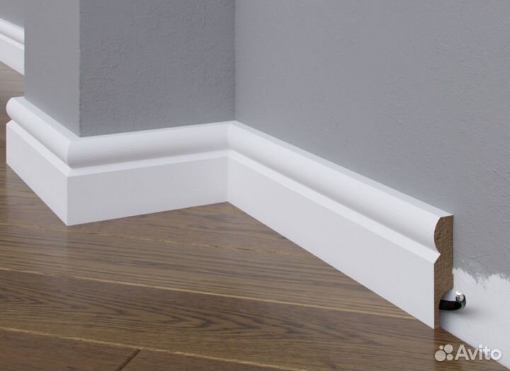 Плинтус напольн. мдф белый 2400 мм