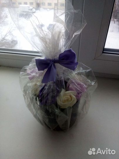 Мыло. Букет цветов из мыла