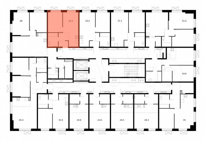 1-к. квартира, 33,3 м², 4/16 эт.