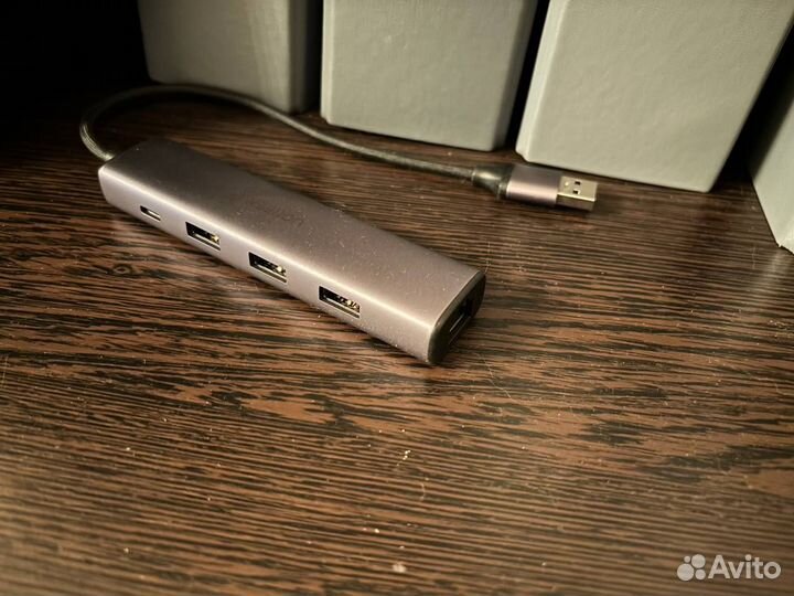 Usb хаб Ugreen USB. 3USB, 1type-C, 1 RJ-45