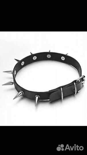 Чокер с шипами ошейник кожзам