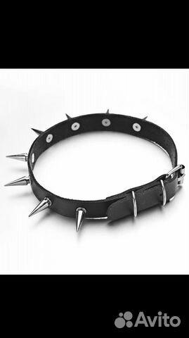 Чокер с шипами ошейник кожзам