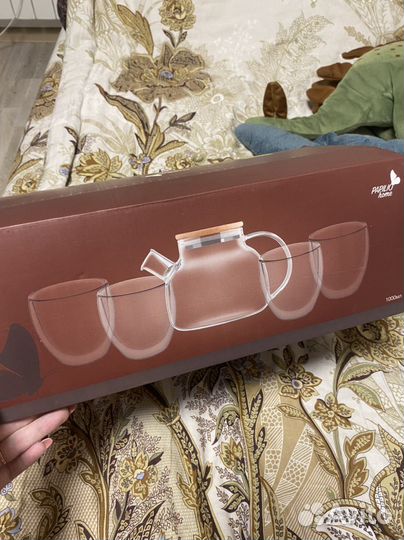 Подарочный набор стеклянный чайник и кружки