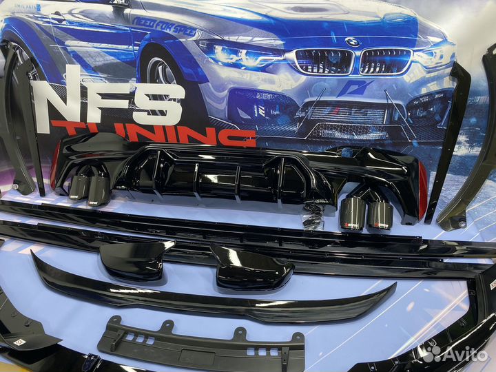 Обвес на BMW G30 М пакет, черный глянец