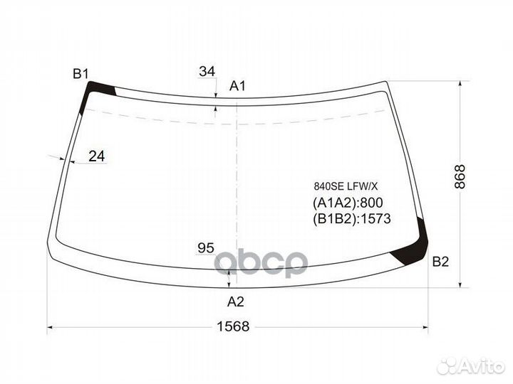 Стекло лобовое Volvo 850 91-97 / S70 97-00 / V7