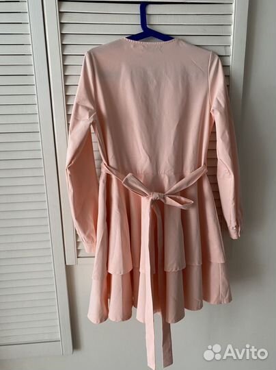 Платье с запахом розовое 44-46 размер