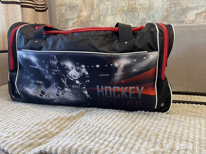 Хоккейный баул на колесах вышивка 28дюймов детск