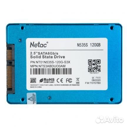 Твердотельный накопитель SSD 120Gb, SATA III, 2.5