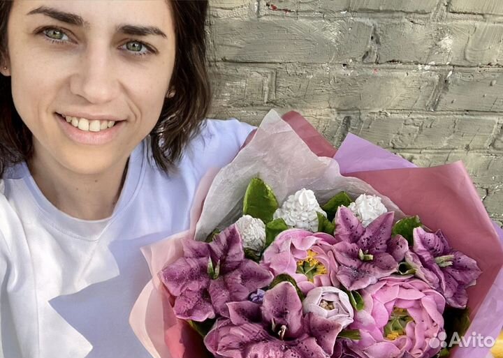 Сладкий букет цветов с Лилиями из зефира