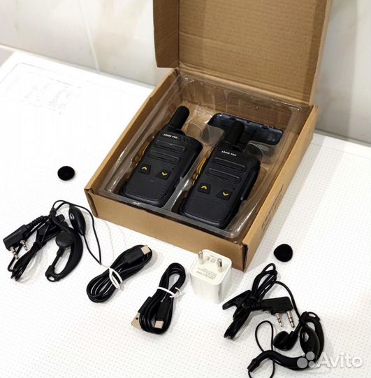 Легкая рация с наушником, комплект 2 штуки