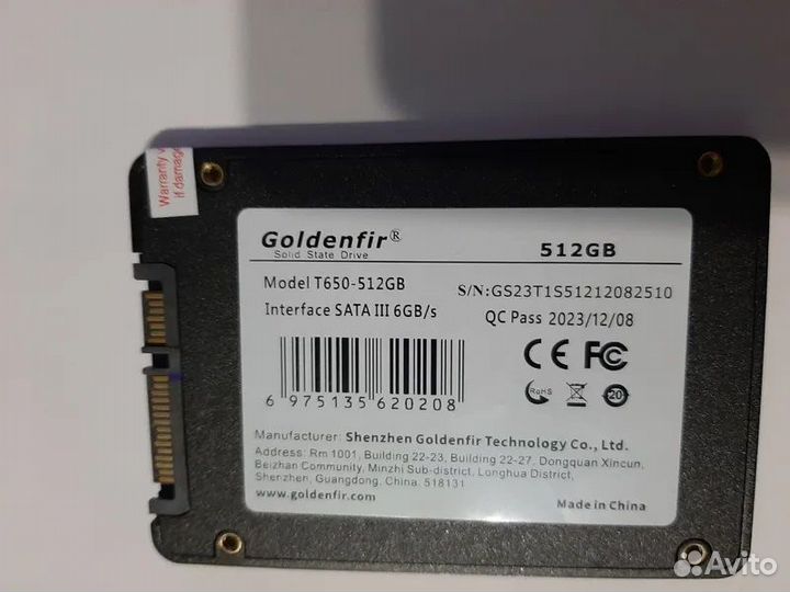 Внутренний SSD-диск SSD 512gb Goldenfir 2.5 SATA