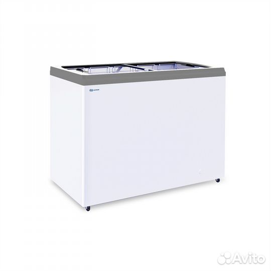 Морозильный ларь kayman с прямым стеклом kf600gf 4