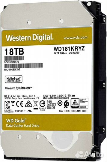 Жесткий диск wd gold 18tb 15 штук
