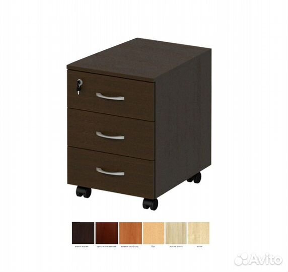 Тумба с Замком на колёсах 3-ящика 12-цветов