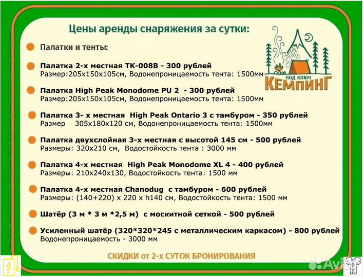 Палатки, столы, стулья, спальники