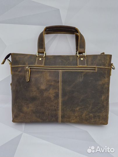 Сумка мужская натуральная кожа коричневая