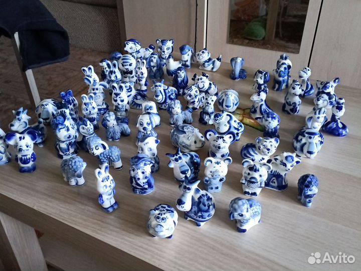 Фигурки животных гжель