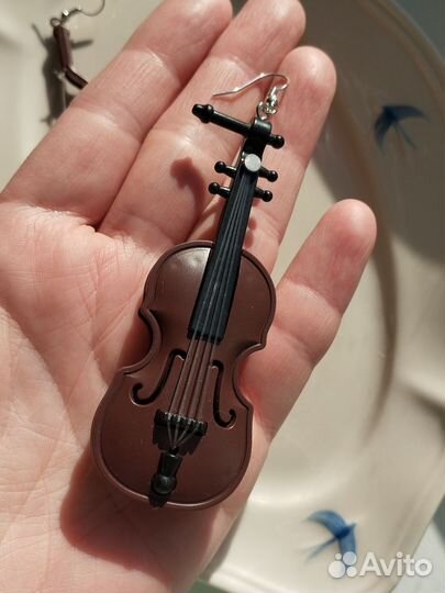 Серьги скрипка и смычок. Аксессуары для кукол
