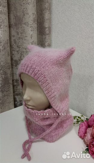 Чепчик и снуд из пуха норки