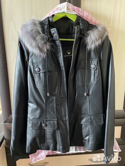 Куртка кожаная с подкладом на меху 5XL