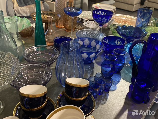 Посуда ссср, лфз, цветное стекло