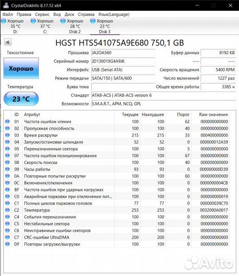 Жесткие диски 750GB 2.5