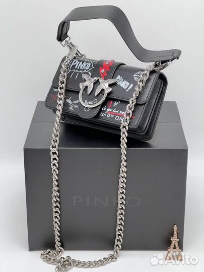 Сумка Pinko graffiti, натуральная кожа, премиум качество