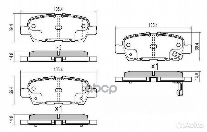 Комплект задних тормозных колодок, дисковый тор