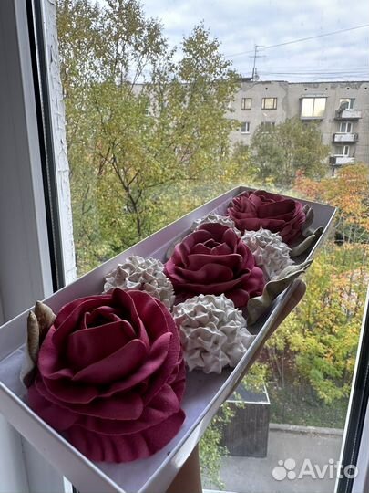 Цветы из зефира ручной работы