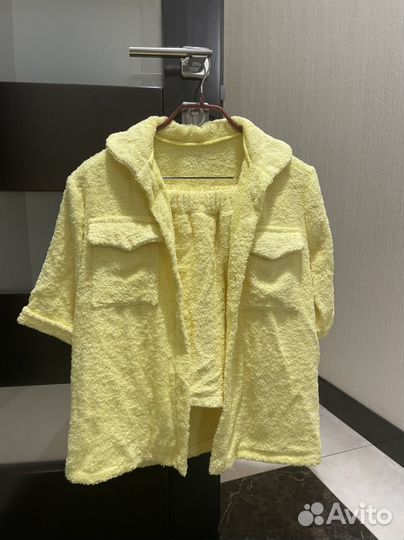 Костюм желтый домашний пляжеыц махровый xs-s