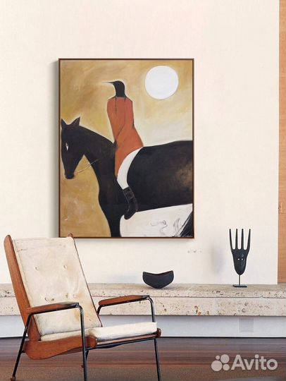 Картина маслом на холсте на стену лошадь