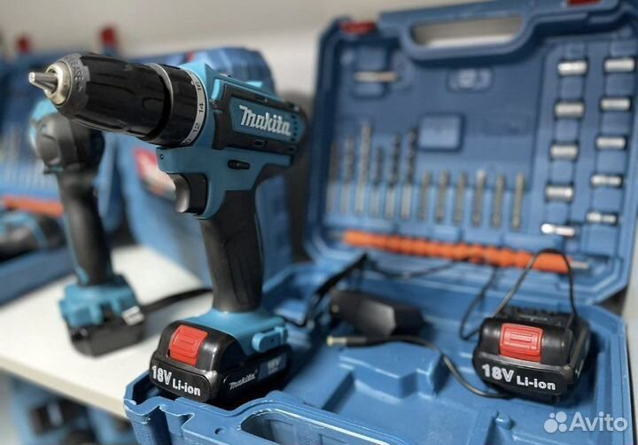 Шуруповерт Makita 18v с набором. Арт:34226